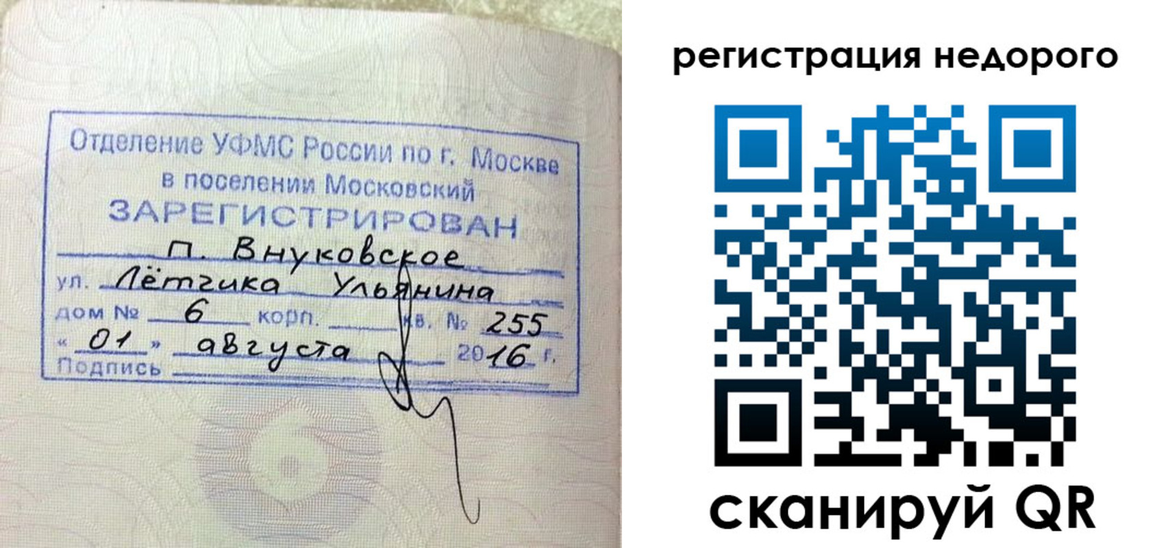 прописка в квартире в Каменке